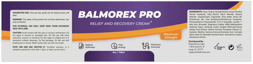 Balmorex Pro Cream Label